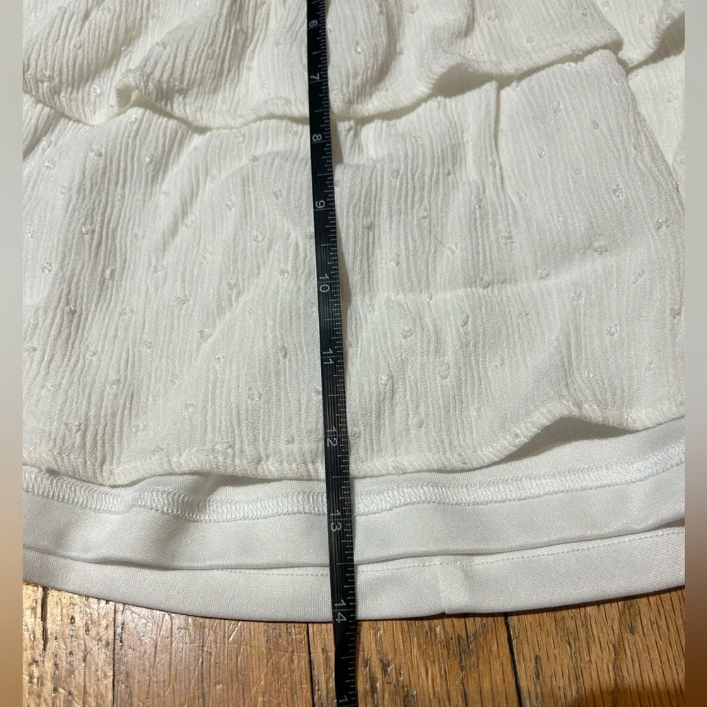 Altard State White Mini Skirt Flowy Tiered Smocked Size L - Picture 4 of 5